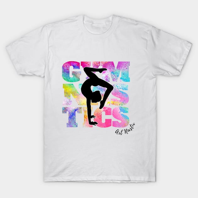 Art Nastix Gymnastics Silhouette Design - 1 T-Shirt by Art Nastix Designs